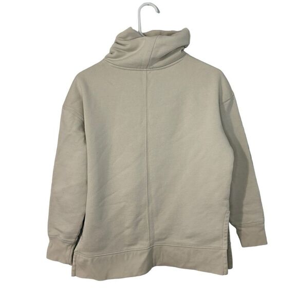 ATHLETA Women's Cream 24/7 Funnel Turtle Neck Tunic Sweatshirt - Picture 5 of 10